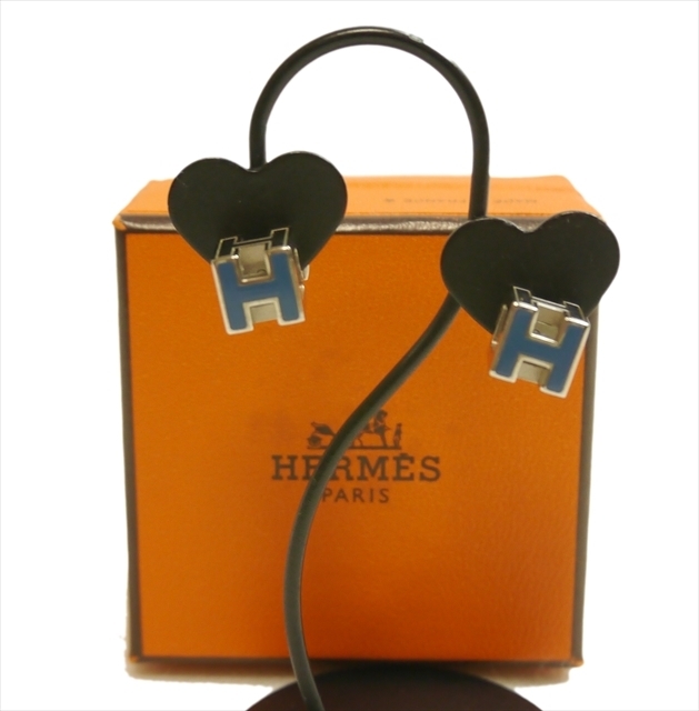 極上品 エルメス ピアス カージュドアッシュ H キューブ ブルー