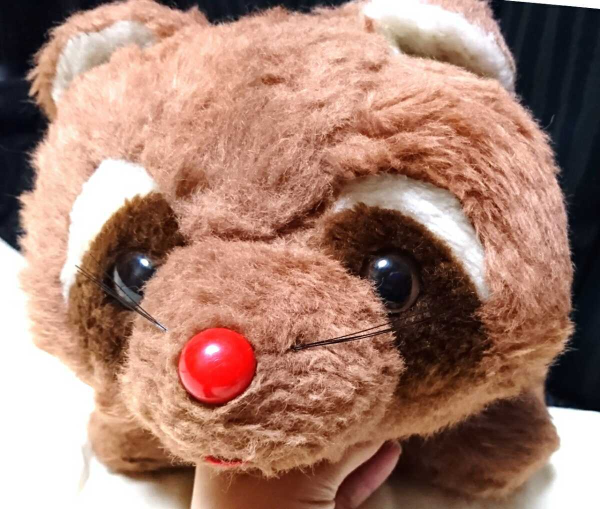 特大 67cm 当時物 昭和レトロ たぬき あらいぐま ぬいぐるみ 人形