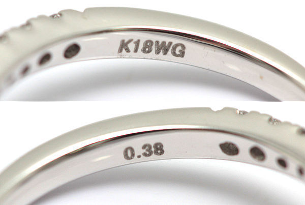 K18WG ハートモチーフリング ダイヤモンド 0.38ct 10.5号 18金 ホワイトゴールド 指輪 14635_画像7