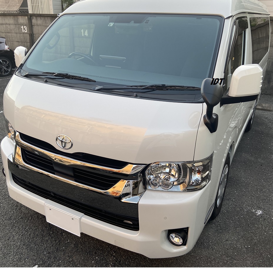 新型 6型 ハイエース パールホワイト エアロ ドアミラーカバー サイドミラー ガーニッシュ フィン HIACE カスタム パーツ 値下げ交渉可_画像8