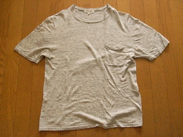THE SHOP TK（タケオキクチ）かっこいい半袖Tシャツ　ニット地　淡いグレー系　サイズL_画像1