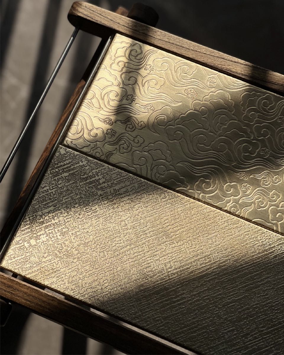 激レア 真鍮製 ハーフユニット天板2枚組 IGT規格 雲柄検