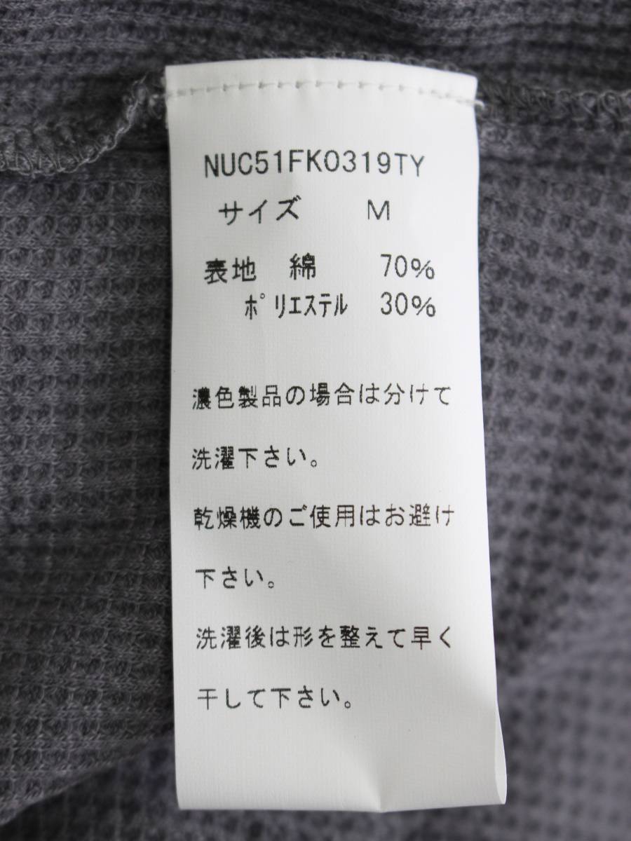 新品*nano universe ナノユニバース*ワッフル生地ヘンリーネックTシャツ カットソー(M)チャコールグレー_画像4