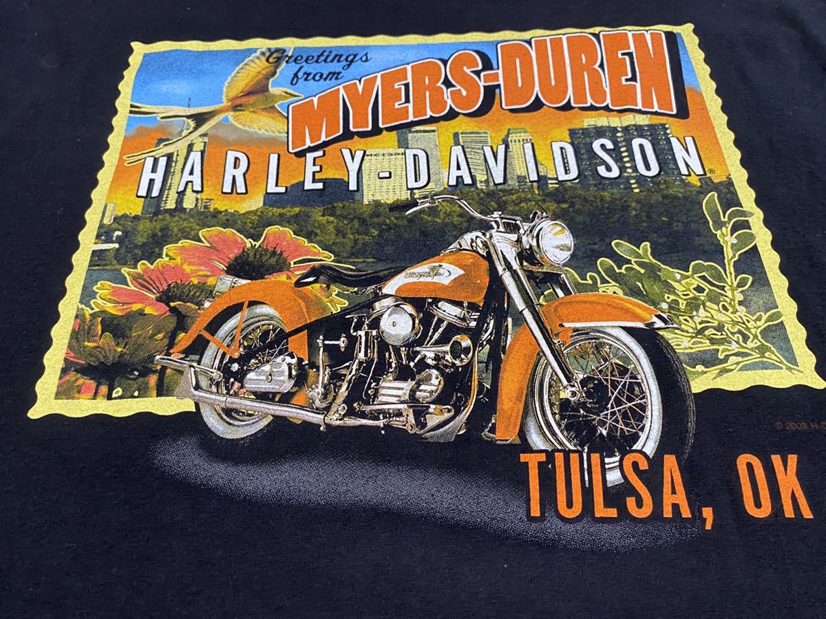 中古美品　HARLEY DAVIDSON◆TULSA,OK RIDE FREE◆Tシャツ/M/コットン_画像5