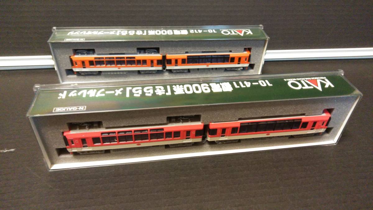 人気デザイナー KATO　叡電900形メープルオレンジ&メープルレッド 私鉄車輌