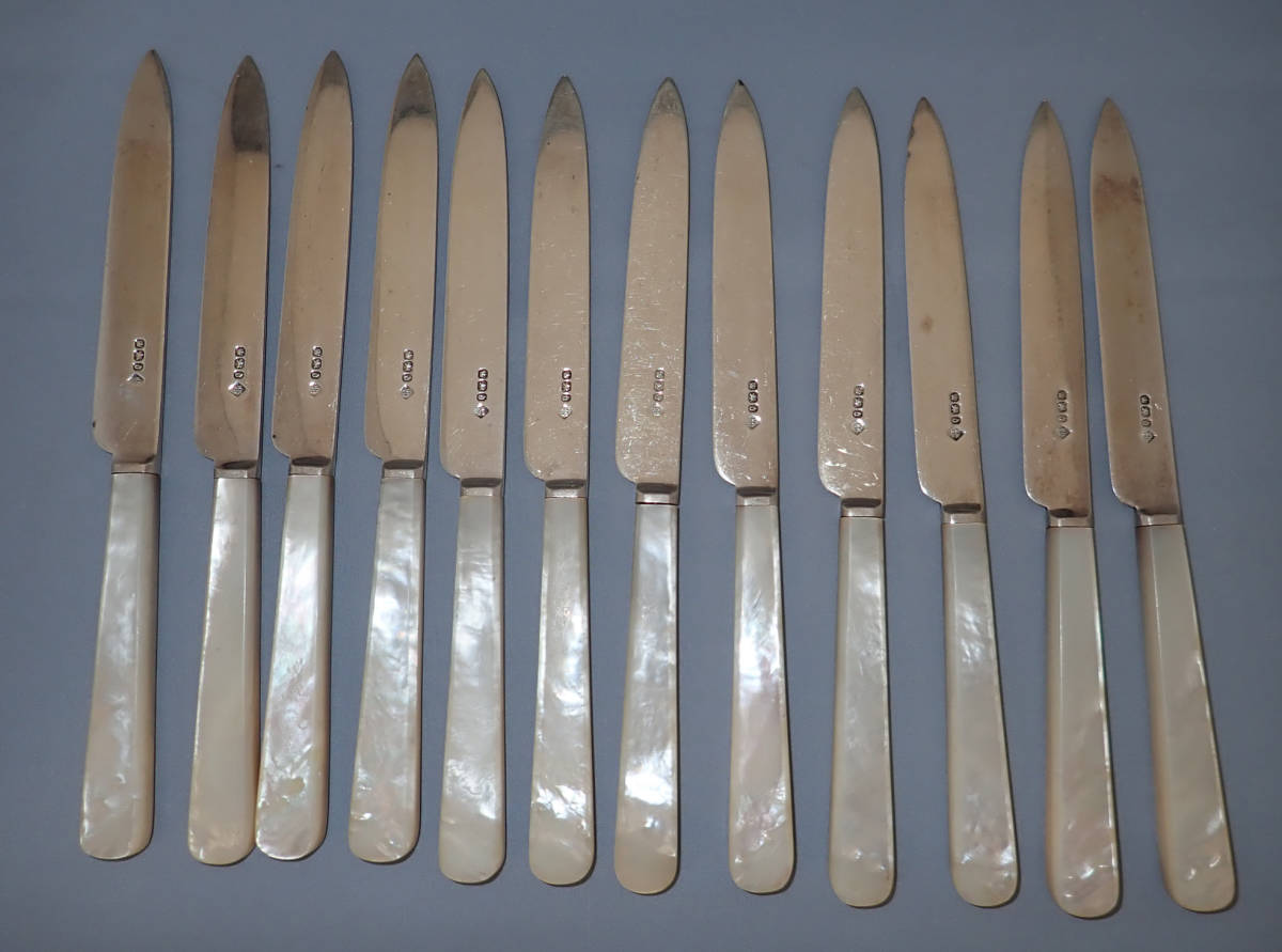 日本人気超絶の 1896年英国シェフィールド純銀製デザートナイフ