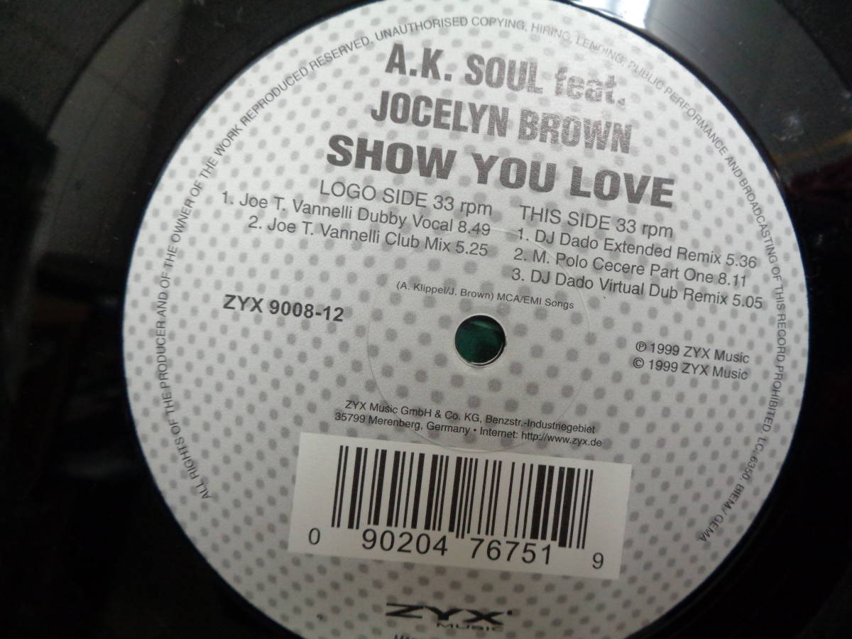 A.K.SOUL feat. JOCELYN BROWN/SHOW YOU LOVE/3671_画像1