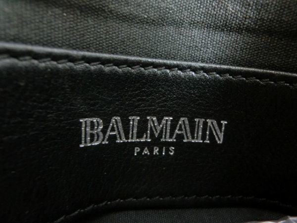 BALMAIN кожа сумка на плечо 6 полосный ремешок черный Balmain 