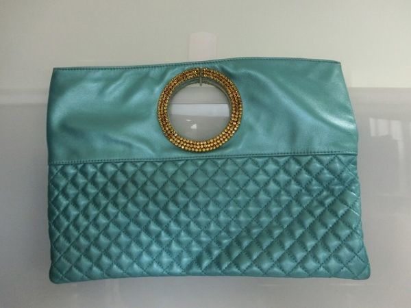 rich clutch bag handbag emerald green Ricci 