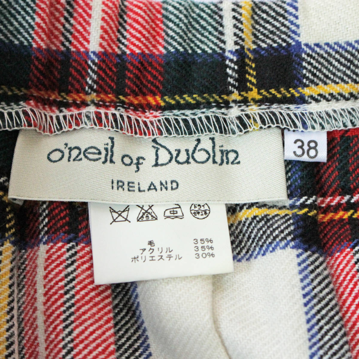 O'NEIL OF DUBLIN オニールオブダブリン タータンチェック柄 キルトスカート 膝下丈 size38 プリーツ アイルランド 代理店シップス