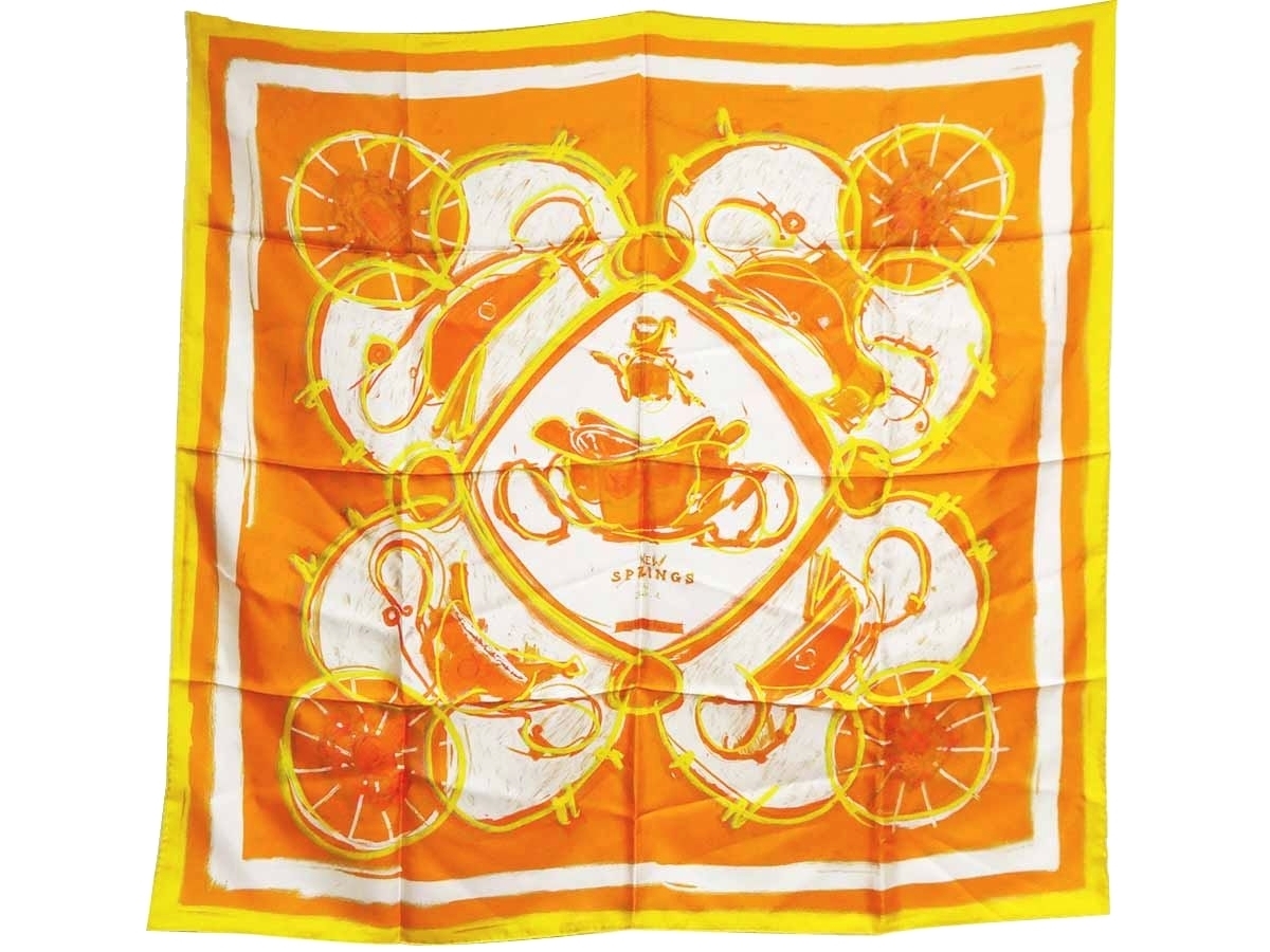 ☆K1719 新同!! HERMES エルメス カレ90 シルク 大判スカーフ ”NEW