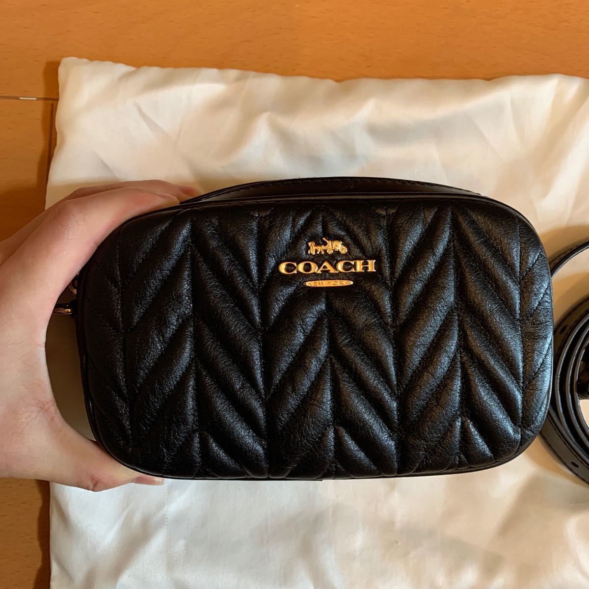 COACH カーフレザー キルティング ベルトバッグ 3way ワンショルダー