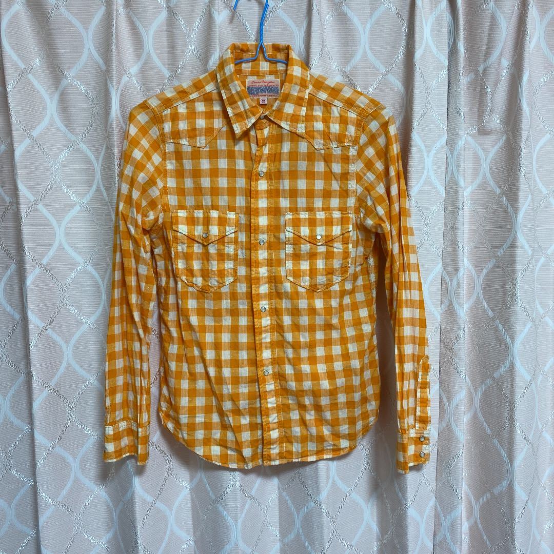 デニム&ダンガリー チェックシャツ 160 オレンジ　シャツ　トップス