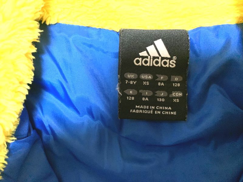 NO.209　子供服　アディダス　adidas　キッズ　120サイズ　フリースジャケット　イエロー　_画像5