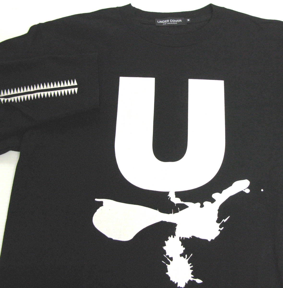 アンダーカバー UNDER COVER：Uロゴ ギズ柄 ロンT （ 長袖Tシャツ T 