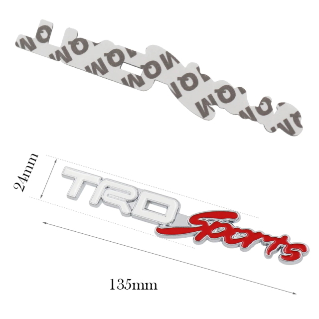 TRDsportロゴエンブレム白　3D立体デザイン TRDスポーツエンブレム13.5cm TOYOTA車のエンブレムにしっかりしたアルミ素材　取付簡単tune-up_画像3