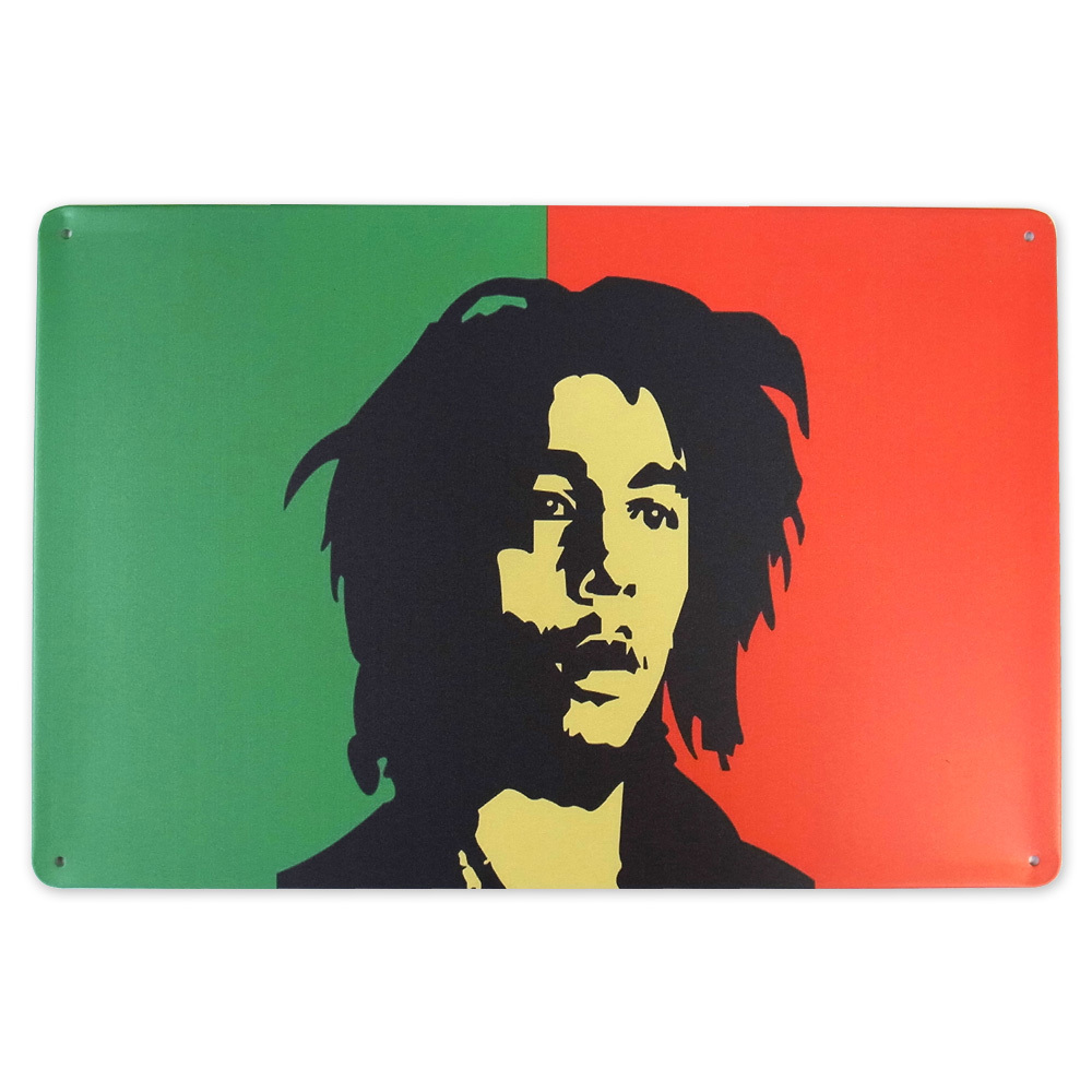 ボブマーリー Bob Marley ブリキ看板 20cm×30cm レゲエ ディスプレイ ラスタカラー ジャマイカ