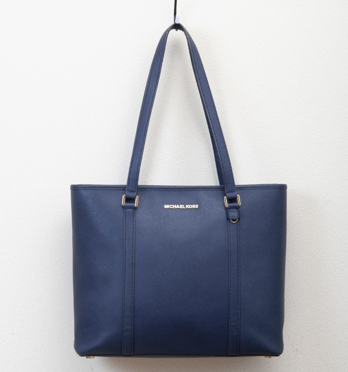 【美品】MICHAEL KORS(マイケルコース) レザートートバッグ ネイビー  35T7GD4T7L A4サイズ対応 通勤