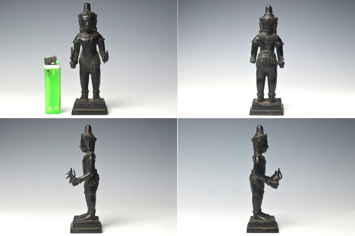 【趣楽】 仏教美術　アジア　時代　古銅仏像　高さ１６ｃｍ　重量５６１ｇ　W1231　_画像2