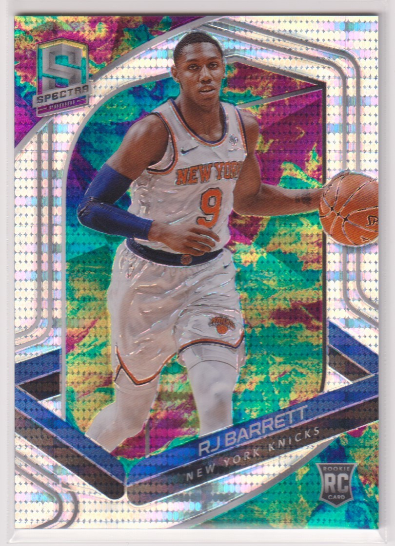 NBA RJ BARRETT 2019-20 PANINI SPECTRA CELESTIAL PRIZM BASKETBALL ROOKIE CARD REFRACTOR KNICKS /99 枚限定 R J バレット リフラクター_画像1