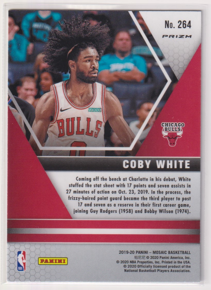 NBA COBY WHITE No.264 NBA DEBUT 2019-20 PANINI MOSAIC Pink Camo BASKETBALL REFRACTOR コービー・ホワイト リフラクターカード_画像2