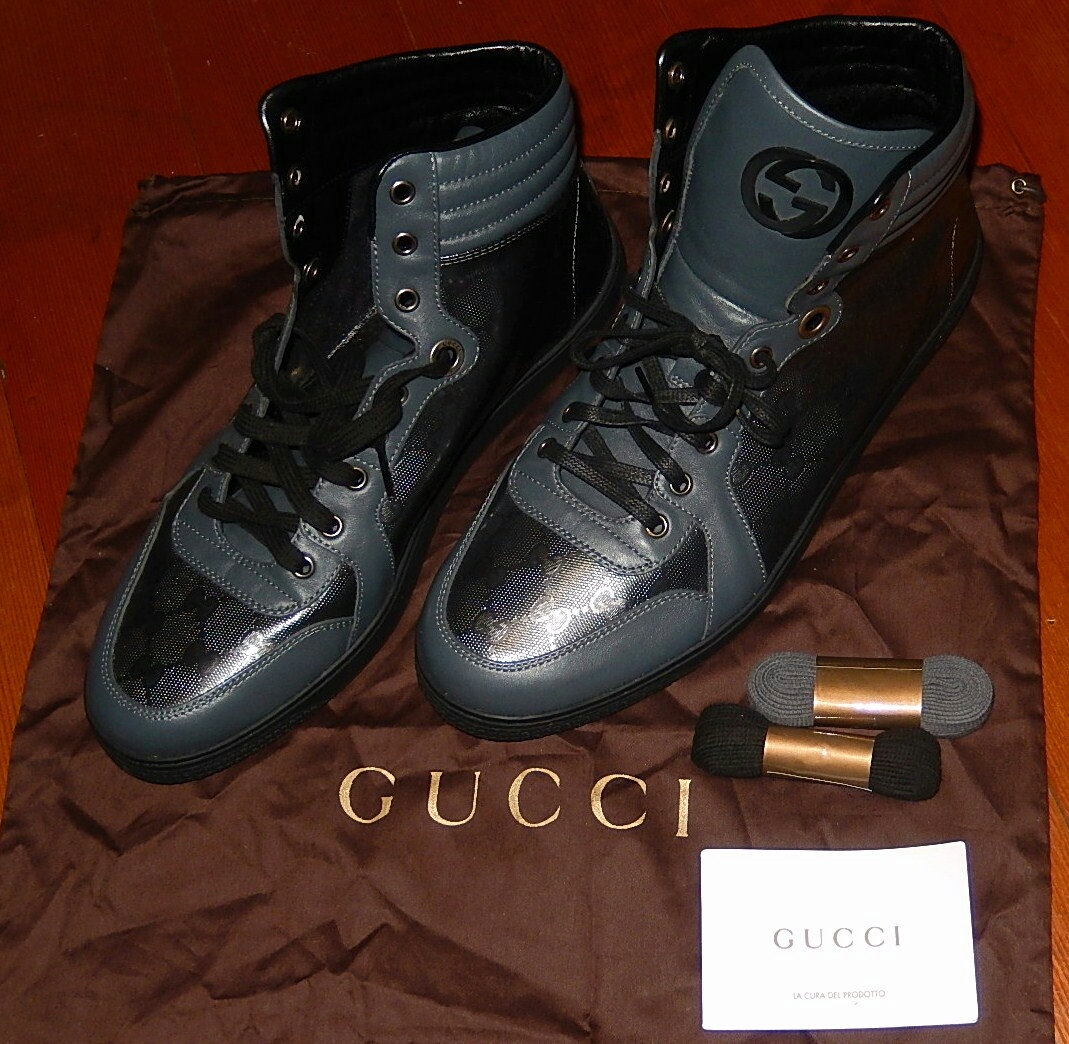 新品 新古 GUCCI グッチ GG クリスタル PVC 加工 メンズ スニーカー