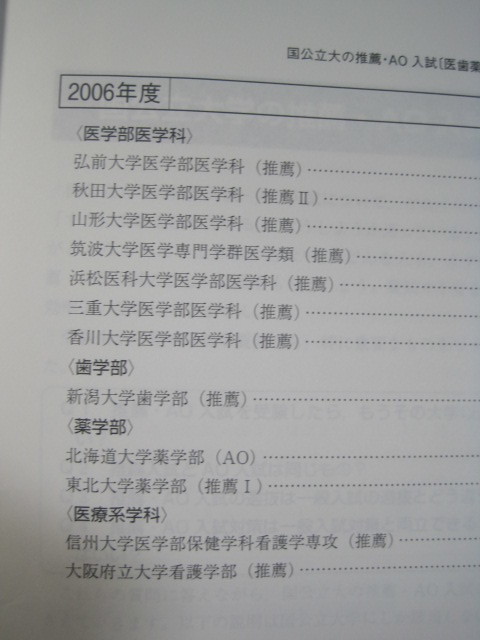  教学社 国立大学 AO入試 推薦入試 推薦 医学部 歯学部 2008 （三重大学 弘前大学 筑波大学 山形大学 群馬大学 山口大学 愛媛大学 ） 赤本_画像3