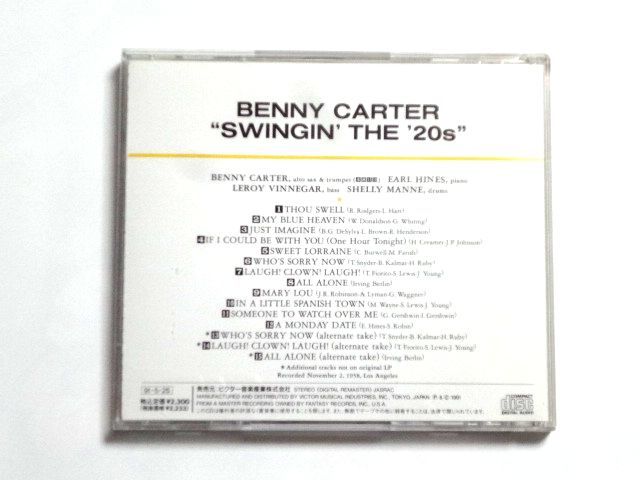 国内盤 CD【VICJ23591】ベニー・カーター Benny Carter / スインギン・ザ・トゥエンティズ Swingin' The '20s / 送料310円～_画像2