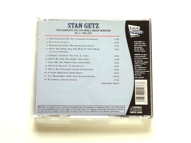 輸入盤 CD【BMCD-1036】Stan Getz スタン・ゲッツ / The Complete 1952-1954 Small Group Sessions Vol.3 1953-1954 / 送料310円～_画像3