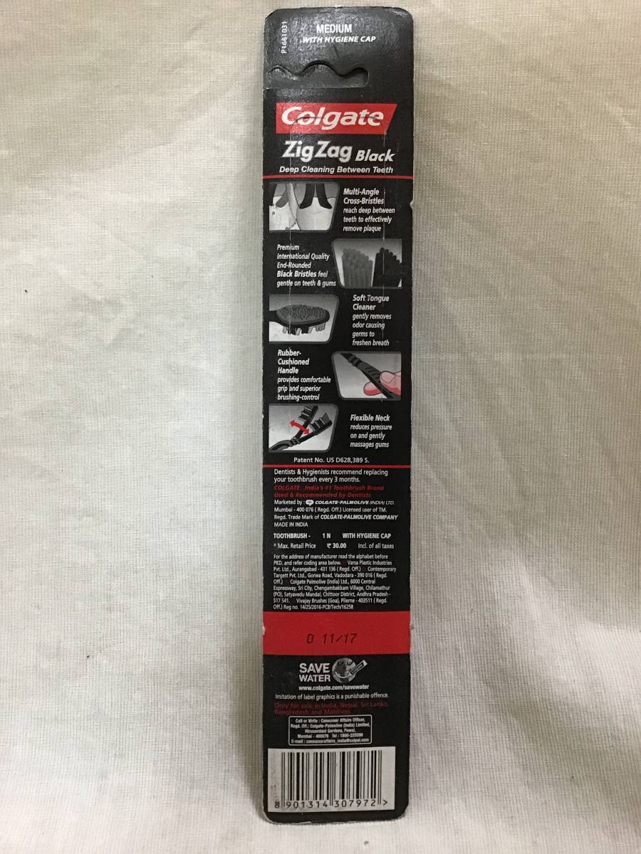 Colgatekoru торцевая дверь tooth brush зубная щетка ZigZag Black MEDIUM head большой колпак есть отправка 120