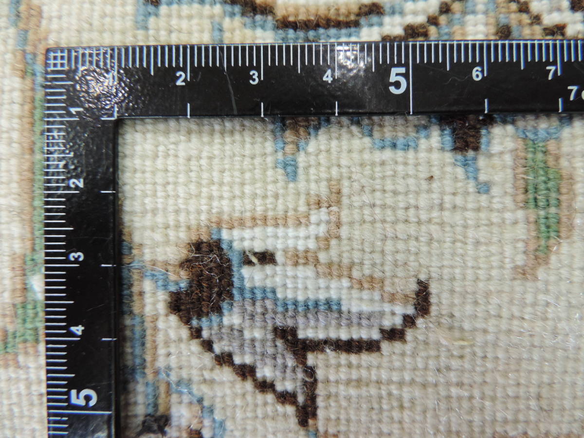 ペルシャ絨毯 カーペット ウール 手織り高級 ペルシャ絨毯の本場 イラン ナイン産 中型サイズ 243cm×152cm【本物保証】_画像9