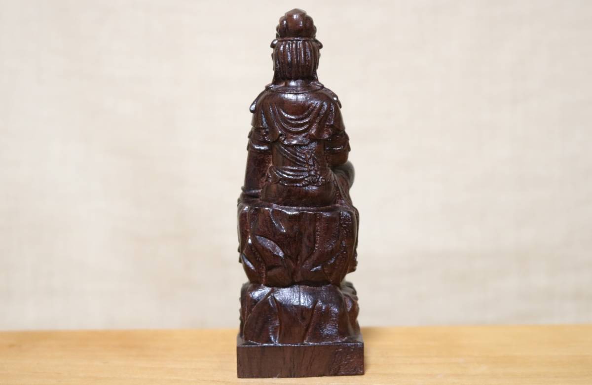 仏像　唐土　唐木紅木　自在観世音菩薩木彫　　　　CE05