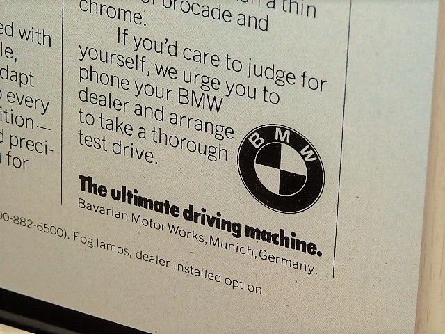1976 год USA \'70s иностранная книга журнал реклама рамка товар BMW 530i 530 i ( A4 размер )