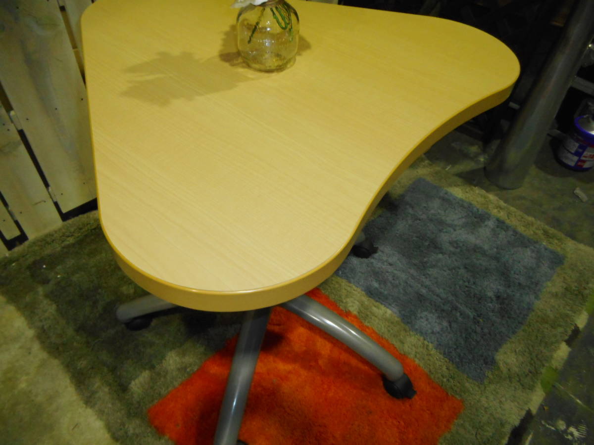  deformation with casters . desk wood grain tabletop side desk one person for desk 5ps.@ pair secondhand goods 