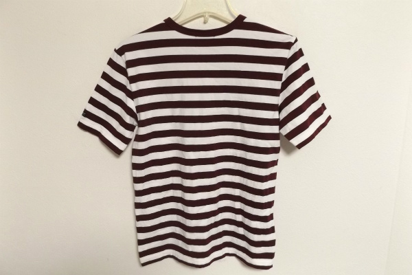 n1918：BURBERRY BLACKLABEL（バーバリーブラックレーベル）ボーダー柄Tシャツ/エンジ白/2：35_画像2