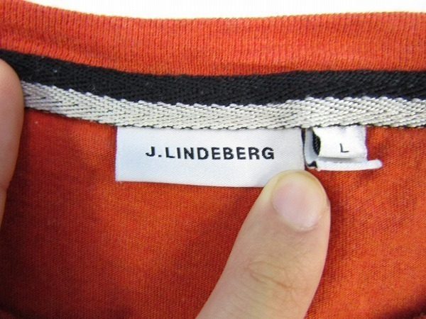 D0320:J.LINDEBERG( J Lindberg ) хлопок одноцветный футболка / orange /L:35