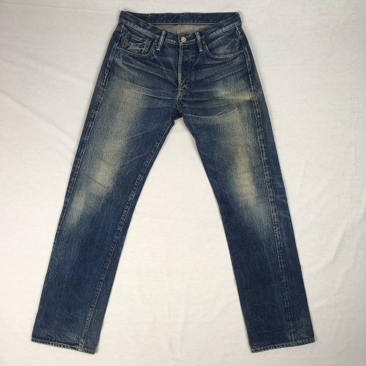 BURGUS PLUS バーガスプラス Lot955 1955 ユーズドウォッシュモデル 日本製 ストレート 14.5oz W31 セルビッチ 隠しリベット HINOYA ヒノヤ_画像3