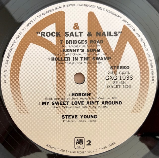 LP■ROCK/STEVE YOUNG/ROCK SALT & NAILS/A&M GXG-1038/国内盤 77年プレス 初回帯付 極美品/スティーヴ・ヤング/ブラックホーク99選の名盤_画像5