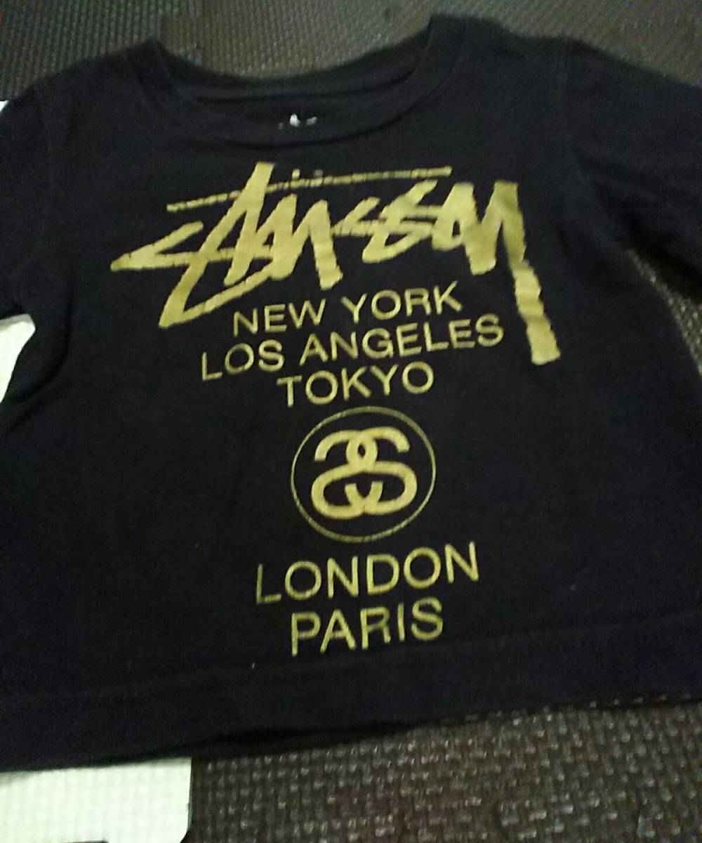 ヤフオク 希少 ステューシーkids長袖tシャツxsサイズ黒ゴ ヤフオク 希少 ステューシーkids長袖tシャツxsサイズ黒ゴ
