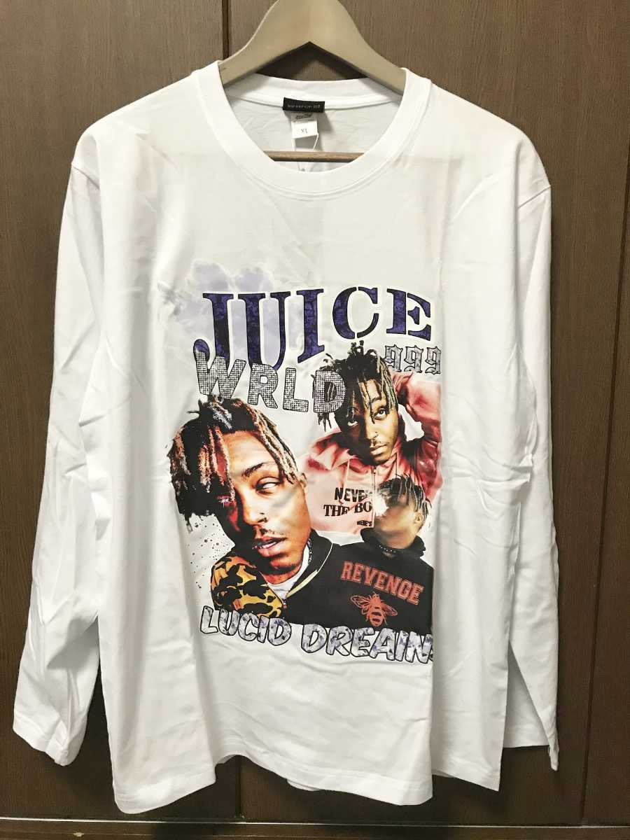 Juice Wrld ジュースワールド ロングスリーブTシャツ ロンT XL 白 ヒップホップ ラッパー US hiphop｜PayPayフリマ