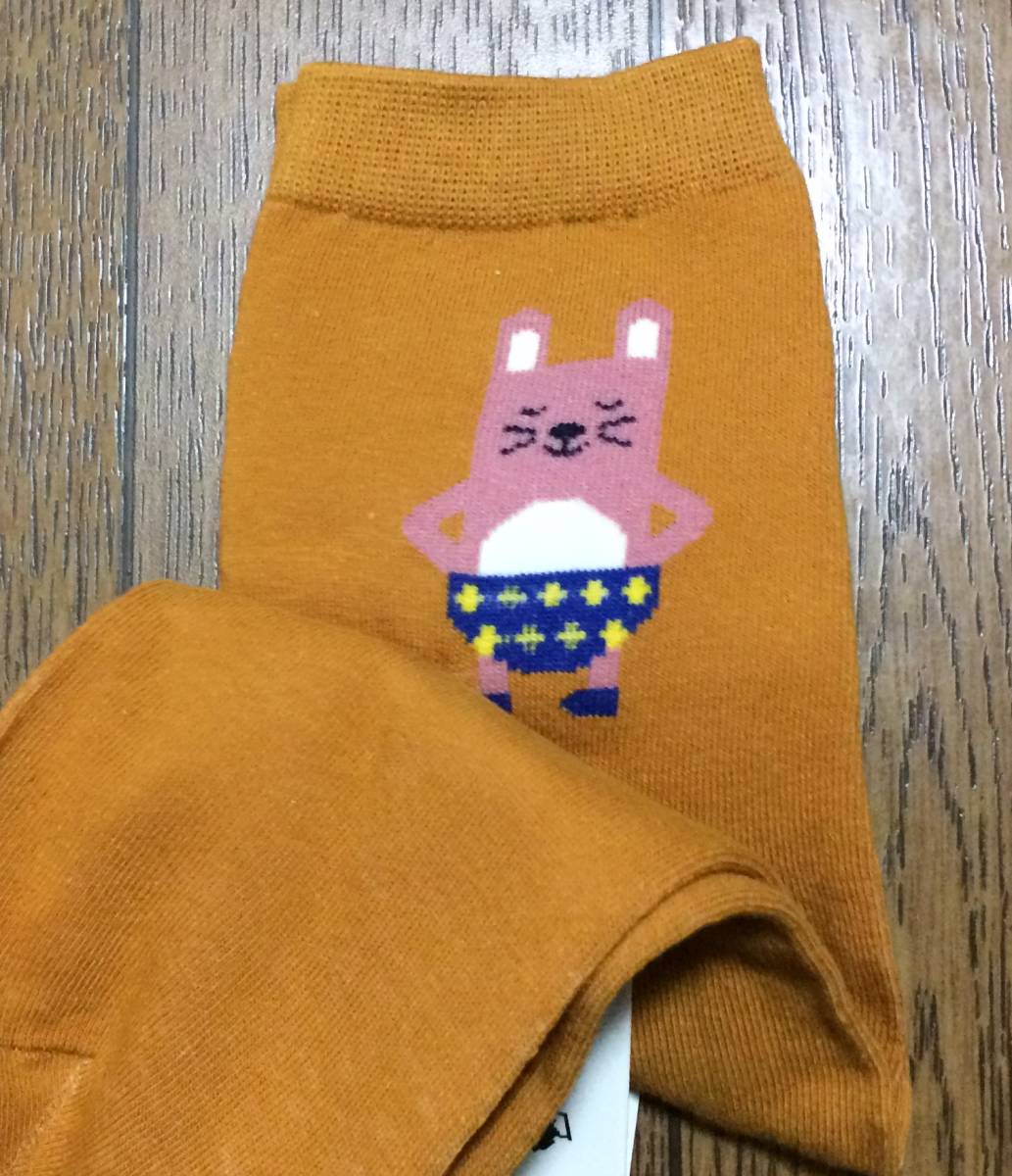 靴下 うさぎ　ウサギ　オレンジ　ピンク　フリーサイズ 21-25ｃｍ 綿　コットン ソックス ショート寸 レディース _画像1