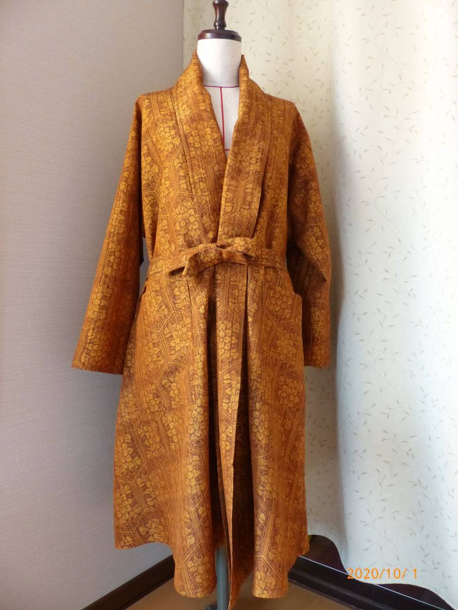  old clothes thing remake turtle . pattern silk kashu cool coat flair gown coat hand made 