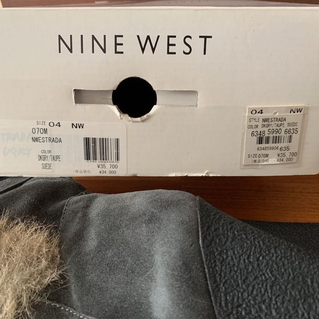 購入額1/9程★ SALE★ NINE WEST ナインウエスト ロングブーツ スウェード ニーハイブーツ ウェッジソール ダークグレー_画像8