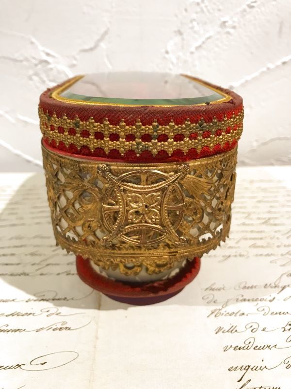 jue Reebok s France antique 19 century gem box glass box BOX bell Epo k