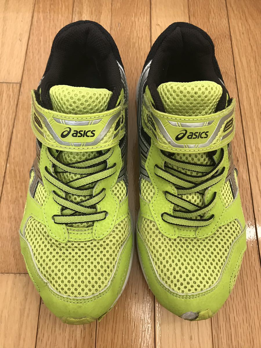 asics(アシックス)■LAZERBEAM(レーザービーム) ライム×シルバーのランニングシューズ TKB208■21.0cm_画像1