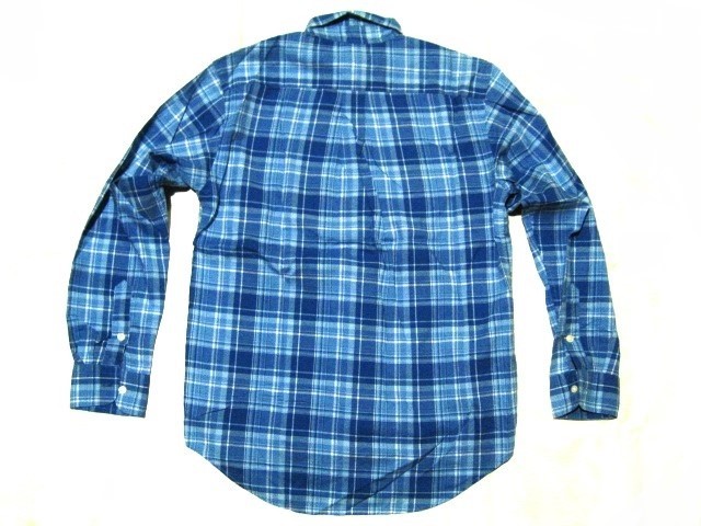 RalphLauren ラルフローレン L(14‐16) ボタンダウンシャツ 長袖 青ｘ白系 格子柄_画像4
