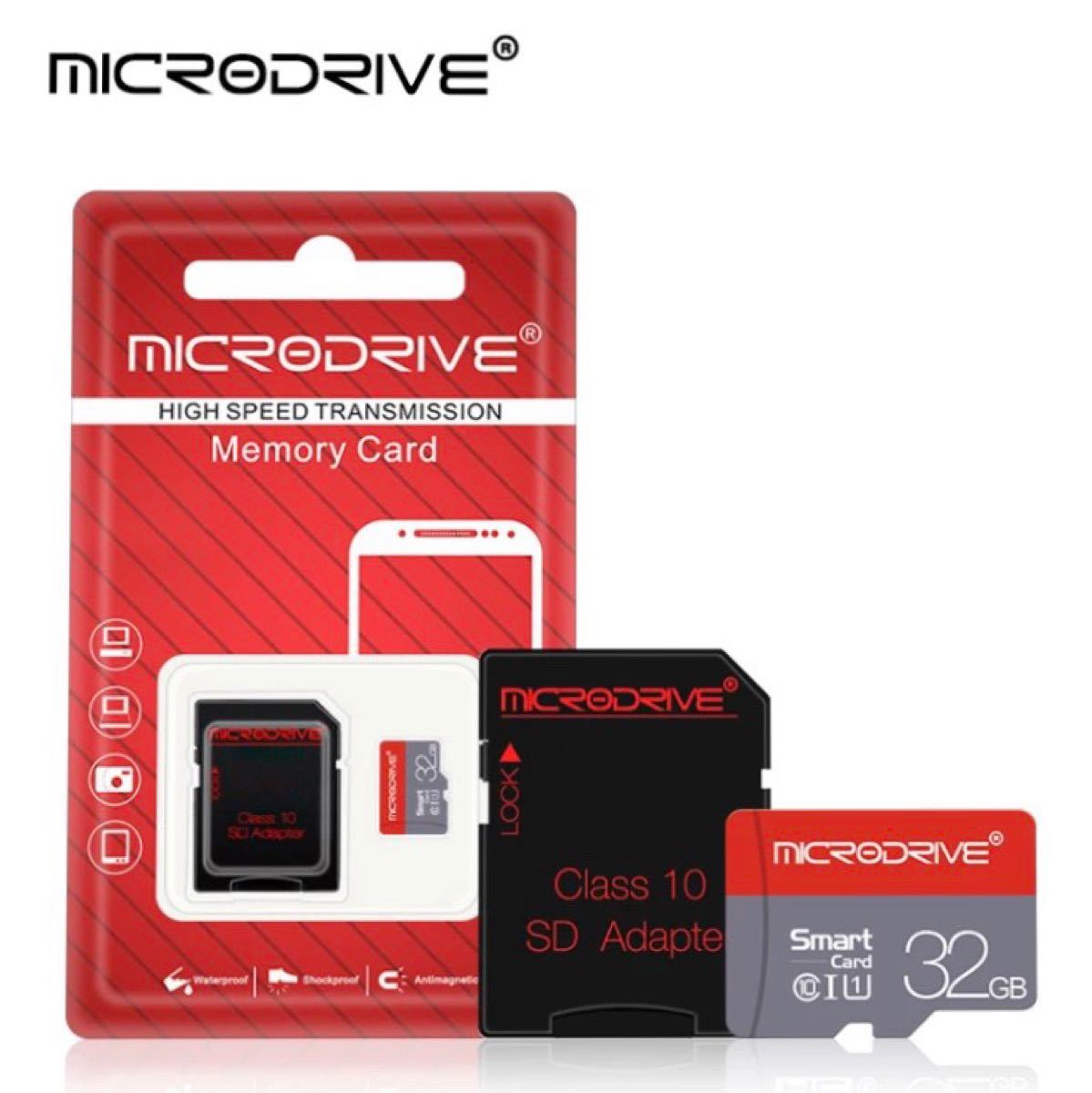 microSD マイクロ SDカード 32GB class10+SD変換付1枚