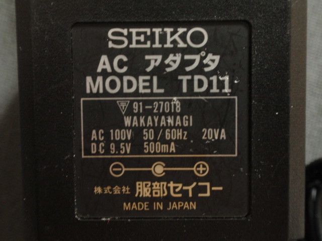 SEIKO TD11A ACアダプタ 9.5V 600mA レターパックプラス_画像2