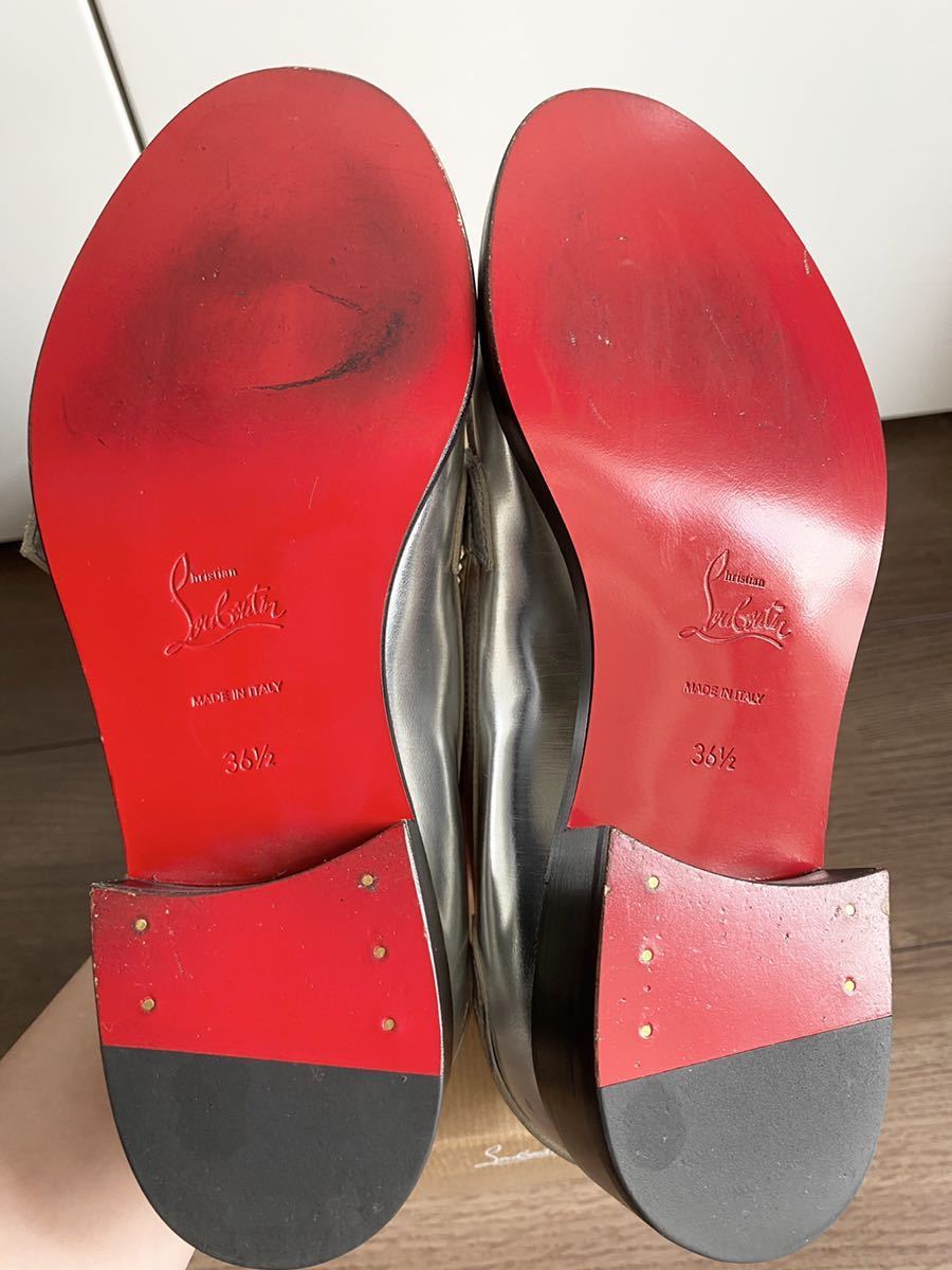 Christian Louboutin クリスチャンルブタン ローファー シルバー
