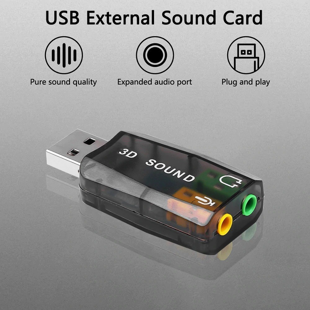 USBサウンドカード/オーディオ変換アダプター/イヤホン・マイク分離/5.1ch